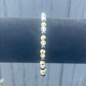 Elegant Gold and Silver Beaded Bracelet